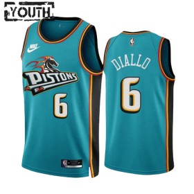 Detroit Pistons Hamidou Diallo 6 Nike 2022-23 Classic Edition Teal Pelipaidat Swingman - Lasten